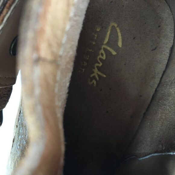 Clarks Spye Belle distressed artisan Ankle Boots Booties Womens Size 10M‎ Camel - Picture 6 of 8